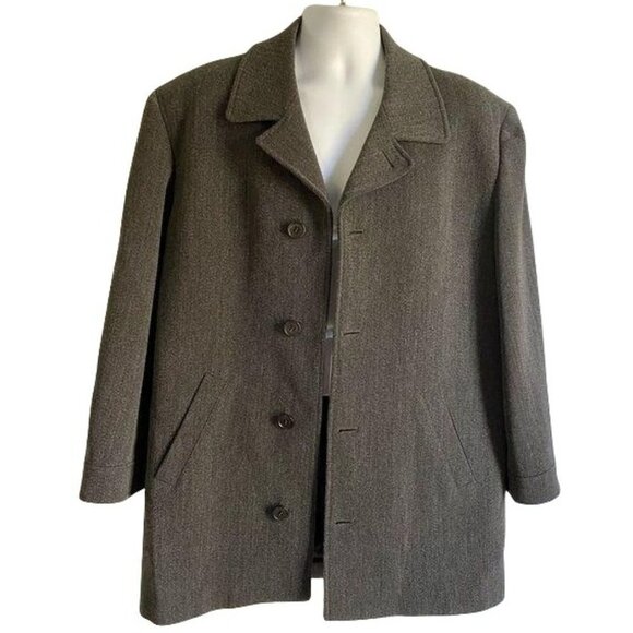 Andrew Fezza Wool Alpaca Gray Coat Mens 42 Short - Picture 3 of 8